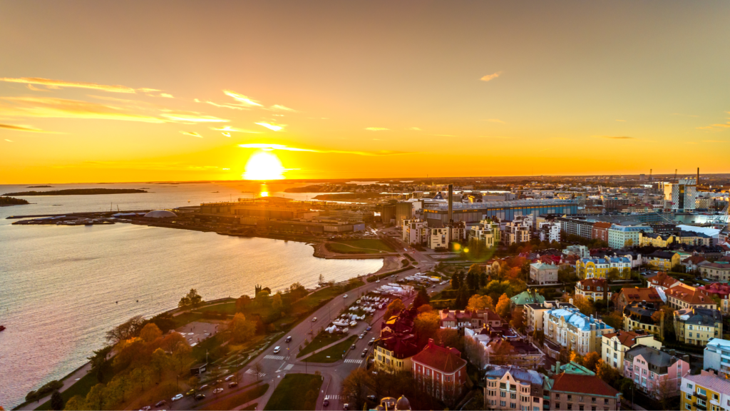 Helsinki at sunset